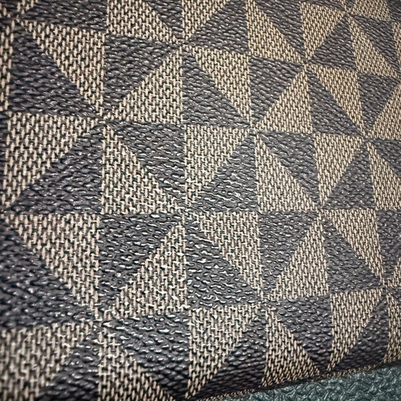 Geometric Brown Wristlet with Gold Accents - Picture 3 of 7